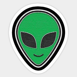 Alien Head happy emoji Embroidery style Patch design Sticker